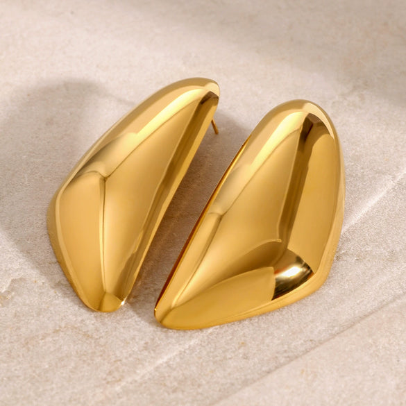 Wholesale Exaggerated Stainless Steel Women's Earrings With Geometric Style And Electroplating Design