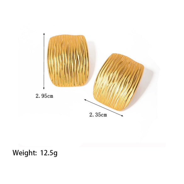 Wholesale Exaggerated Stylish Electroplated Geometric Titanium Steel Earrings For Women