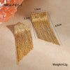Wholesale Exaggerated Tassel Chain Earrings Stainless Steel Geometric Fashion Ol Style With Electroplating For Women