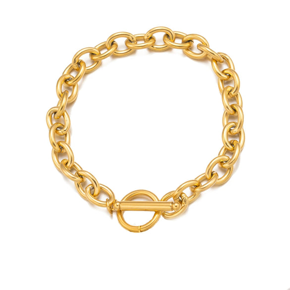 Wholesale Exaggerated Thick Chain Necklace With Geometric Design Titanium Steel For Women