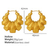 Wholesale Exaggerated 316L Stainless Steel Geometric Earrings For Women With Wave Pattern And Electroplating Design