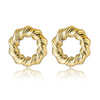 Wholesale Exaggerated Twist Circle Earrings For Women Plastic Resin Gold Plated Geometric Style Electroplated