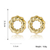 Wholesale Exaggerated Twist Circle Earrings For Women Plastic Resin Gold Plated Geometric Style Electroplated