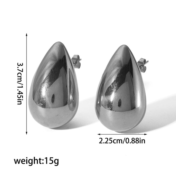 Wholesale Exaggerated Water Drop Shape Stainless Steel Electroplated Women's Earrings