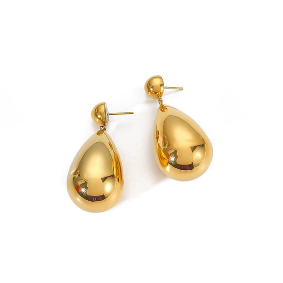 Wholesale Exaggerated Water Drop Shape Stainless Steel Electroplated Women's Earrings