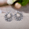 Wholesale Exaggerated Wreath Zircon Earrings Copper Flower Style For Ladies