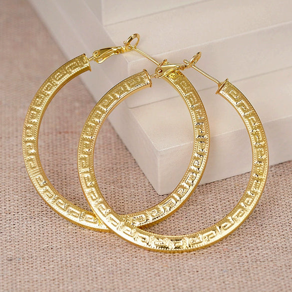 Wholesale Exotic Exaggerated Round Geometric Copper Earrings With Electroplating