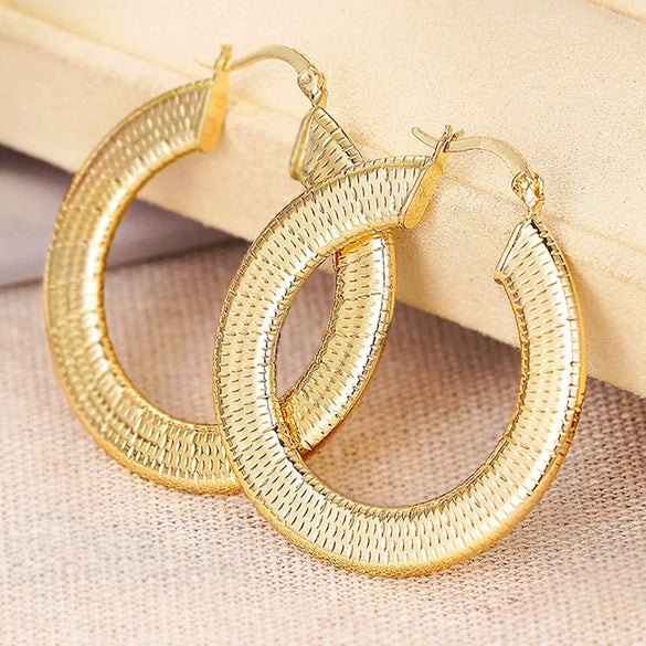 Wholesale Exotic Exaggerated Round Geometric Copper Earrings With Electroplating