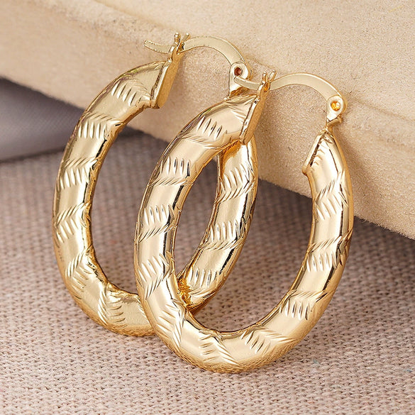 Wholesale Exotic Exaggerated Round Geometric Copper Earrings With Electroplating