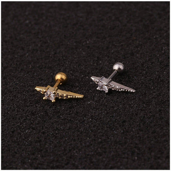 Wholesale Exotic Metal Ear Jewelry With Flower Design Inlaid Zircon For Women