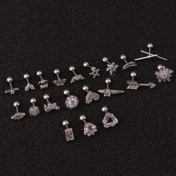 Wholesale Exotic Metal Ear Jewelry With Flower Design Inlaid Zircon For Women