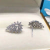 Wholesale Exquisite Copper Geometric Maple Leaf Shaped Stud Earrings With Flower Pattern For Women