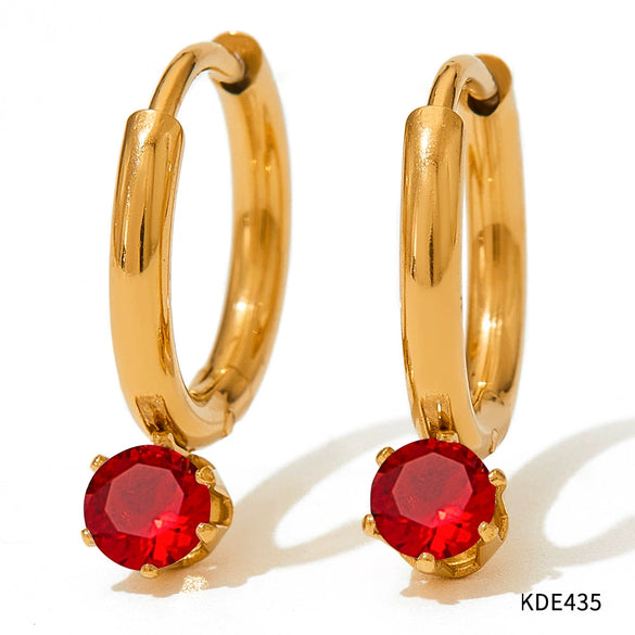 Wholesale Exquisite Creative Zircon Earrings In Retro Style Made Of Stainless Steel With Geometric Design And Electroplating Treatment