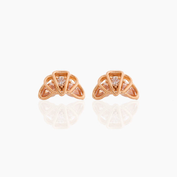 Wholesale Exquisite Earrings Fruit Burger Series Brass Inlaid Zircon Real Gold Plated Geometric Style For Women