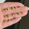 Wholesale Exquisite Earrings Fruit Burger Series Brass Inlaid Zircon Real Gold Plated Geometric Style For Women