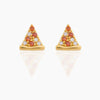 Wholesale Exquisite Earrings Fruit Burger Series Brass Inlaid Zircon Real Gold Plated Geometric Style For Women