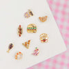 Wholesale Exquisite Earrings Fruit Burger Series Brass Inlaid Zircon Real Gold Plated Geometric Style For Women