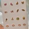 Wholesale Exquisite Earrings Fruit Burger Series Brass Inlaid Zircon Real Gold Plated Geometric Style For Women