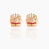 Wholesale Exquisite Earrings Fruit Burger Series Brass Inlaid Zircon Real Gold Plated Geometric Style For Women