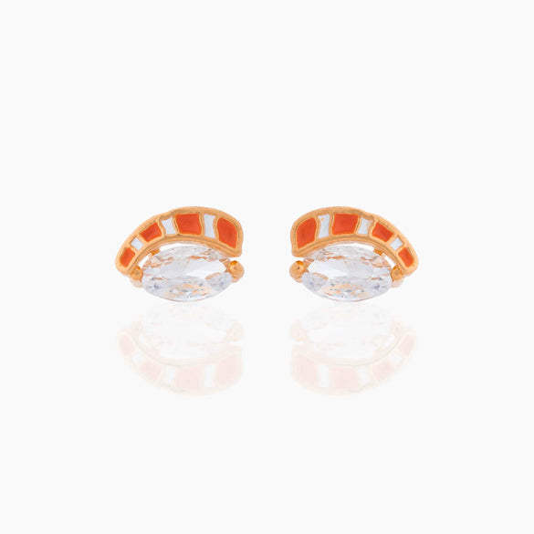 Wholesale Exquisite Earrings Fruit Burger Series Brass Inlaid Zircon Real Gold Plated Geometric Style For Women