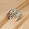 Wholesale Exquisite Exaggerate Style Irregular Leaf Ocean Wide Open Bracelet Stainless Steel Jewelry With Electroplating