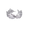 Wholesale Exquisite Exaggerate Style Irregular Leaf Ocean Wide Open Bracelet Stainless Steel Jewelry With Electroplating