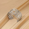 Wholesale Exquisite Exaggerate Style Irregular Leaf Ocean Wide Open Bracelet Stainless Steel Jewelry With Electroplating