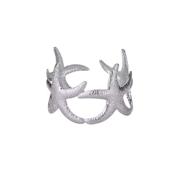 Wholesale Exquisite Exaggerate Style Irregular Leaf Ocean Wide Open Bracelet Stainless Steel Jewelry With Electroplating