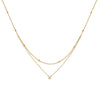 Wholesale Exquisite Half Double Layer Single Diamond Titanium Steel Women's Light Luxury Niche High End Stacked Clavicle Chain With Geometric Pattern And Electroplating
