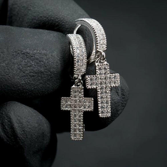 Wholesale Exquisite Retro Geometric Style Copper Zircon Earrings For Unisex