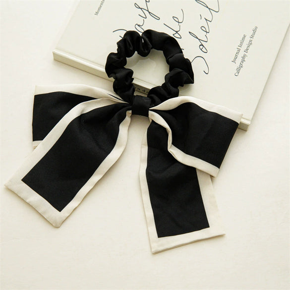 Wholesale Fabric Bow Hair Band Women's High Elasticity Seiko Hair Tie Rope Ponytail Ribbon Headdress
