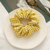 Wholesale Fabric Hair Rings With Plaid Pattern For Female High Elasticity Seiko Treatment