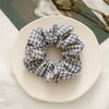 Wholesale Fabric Hair Rings With Plaid Pattern For Female High Elasticity Seiko Treatment