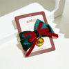 Wholesale Fabric Handmade Christmas Hair Accessories With Bell Bow Ribbon Elk Christmas Tree Elements Duckbill Clip For Women