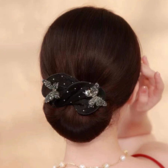 Wholesale Fabric Handmade Female Headwear Hair Accessories With Butterfly Dragonfly Insect Pattern Sweet Style Ball Hairpin