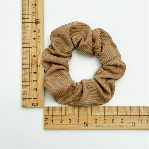 Wholesale Fabric Handmade Morandi Color Striped Women's Hair Ring High Elasticity Simple Fashion Ponytail Stretch Large Intestine Style