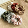 Wholesale Fabric Handmade Morandi Color Striped Women's Hair Ring High Elasticity Simple Fashion Ponytail Stretch Large Intestine Style
