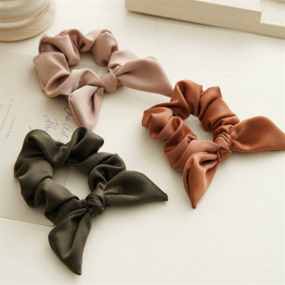 Wholesale Fabric Handmade Simple High Elasticity Bow Hair Ring For Women
