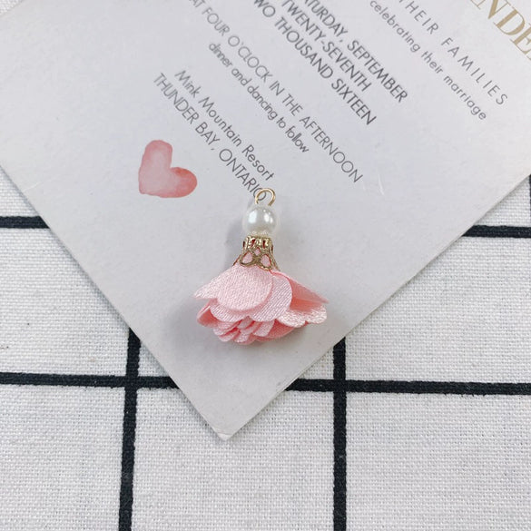 Wholesale Fabric Handwoven Retro Elegant Flower Jewelry Accessories Pendant Earrings