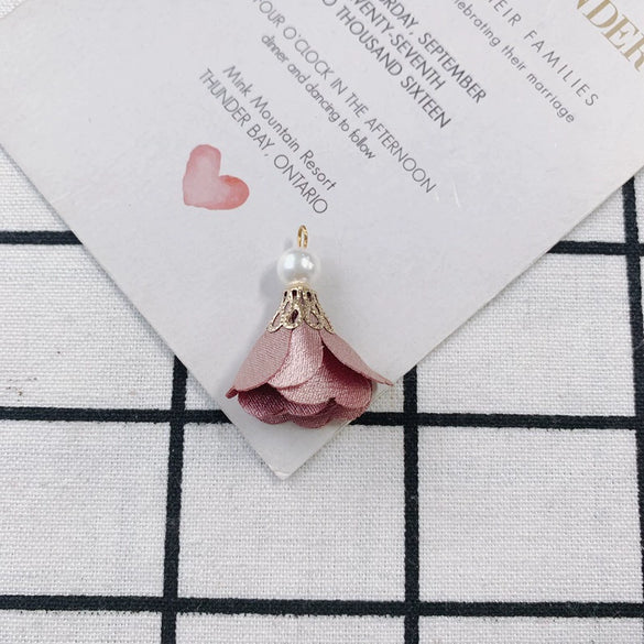 Wholesale Fabric Handwoven Retro Elegant Flower Jewelry Accessories Pendant Earrings