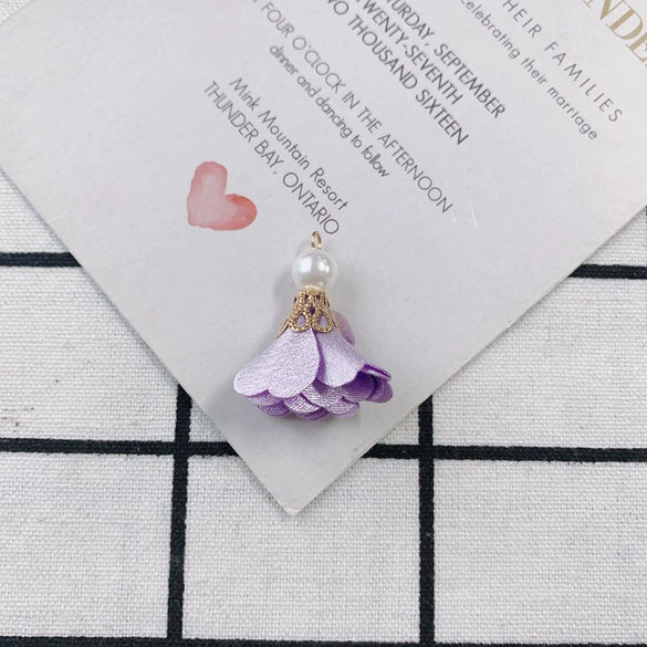 Wholesale Fabric Handwoven Retro Elegant Flower Jewelry Accessories Pendant Earrings