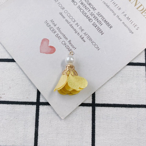 Wholesale Fabric Handwoven Retro Elegant Flower Jewelry Accessories Pendant Earrings