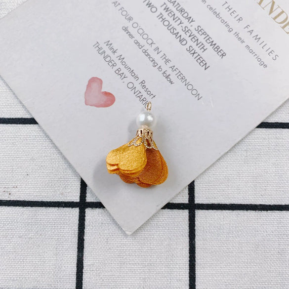 Wholesale Fabric Handwoven Retro Elegant Flower Jewelry Accessories Pendant Earrings