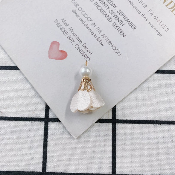 Wholesale Fabric Handwoven Retro Elegant Flower Jewelry Accessories Pendant Earrings