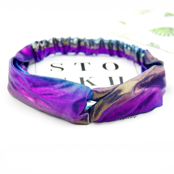 Wholesale Fabric Long Hair Band Laser Gradient Color Round Handmade Hair Accessories