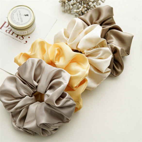Wholesale Fabric Solid Color High Elastic Simple Handmade Women's Hair Ring