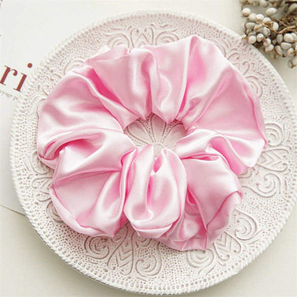 Wholesale Fabric Solid Color High Elastic Simple Handmade Women's Hair Ring