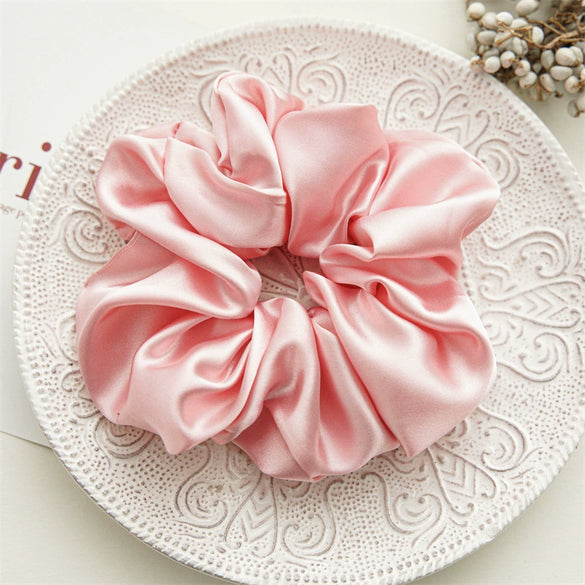 Wholesale Fabric Solid Color High Elastic Simple Handmade Women's Hair Ring