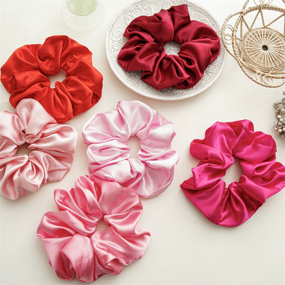 Wholesale Fabric Solid Color High Elastic Simple Handmade Women's Hair Ring