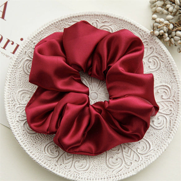 Wholesale Fabric Solid Color High Elastic Simple Handmade Women's Hair Ring